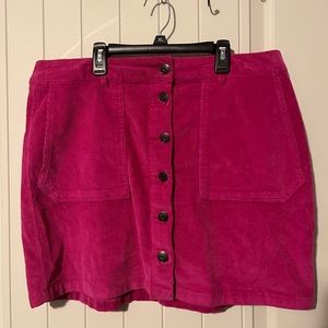 pink corduroy skirt